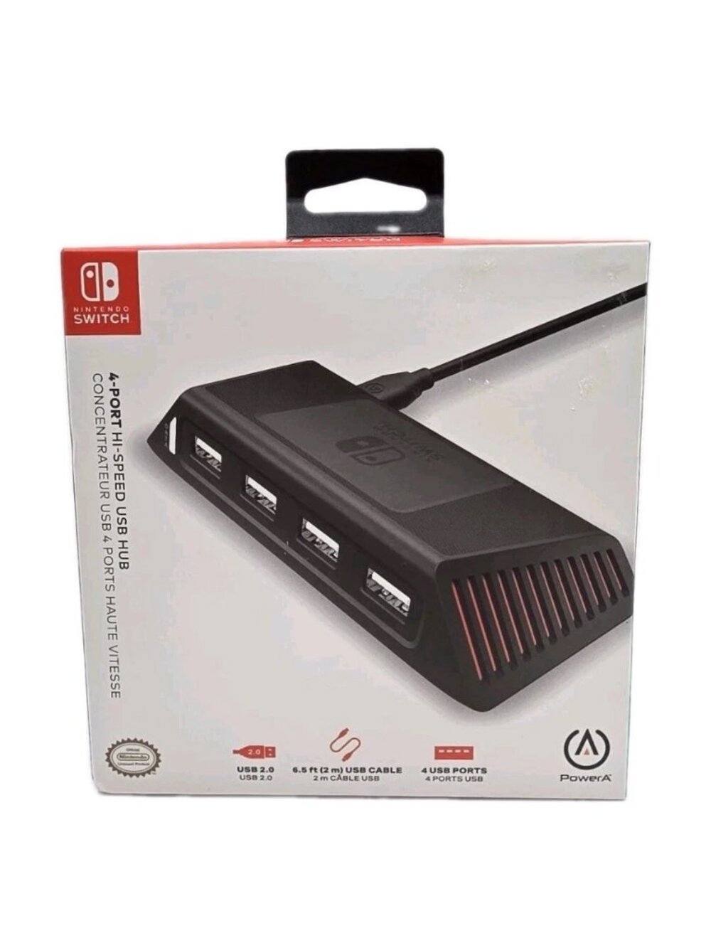 BNWB AND FACTORY SEALED - POWERA 4-PORT HI-SPEED USB HUB FOR NINTENDO SWITCH